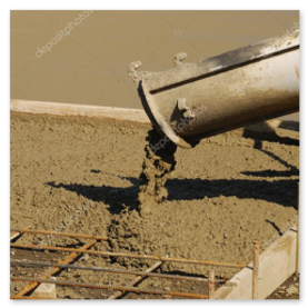 Getto di calcestruzzo in cantiere